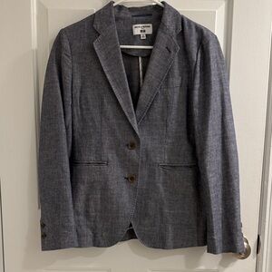 Ines de la Fressange x Uniqlo Blue Women's Linen Blazer